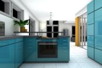 Haus wertvoller - blaue Küche